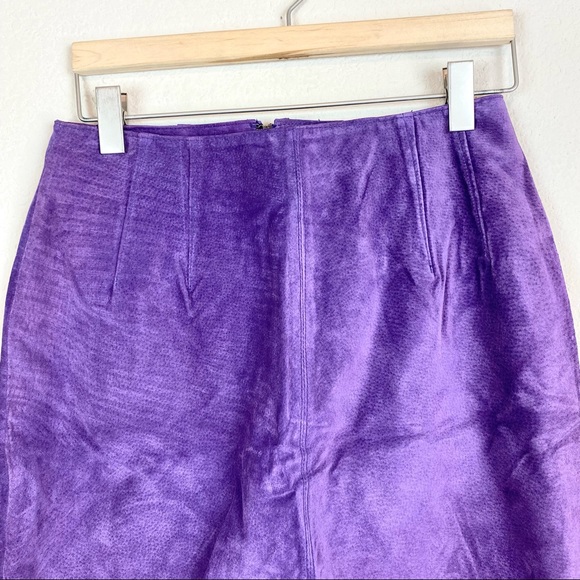 The Limited Skirt Purple Leather Pencil - Picture 2 of 11